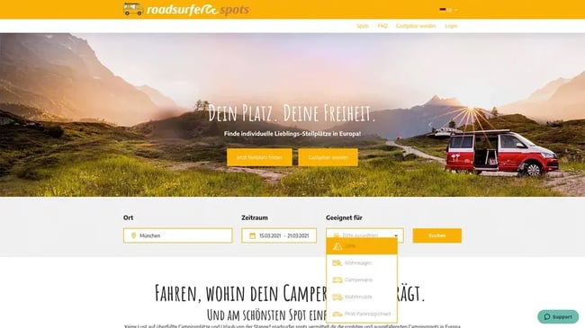 Rental Company for Luxury Campervans Launches Portal With Exclusive Pitches Throughout Europe